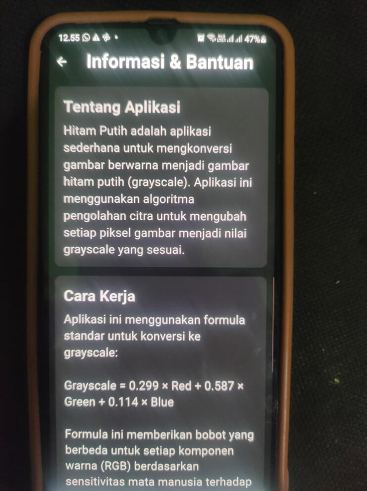 Halaman Sub-Menu (Informasi Aplikasi)